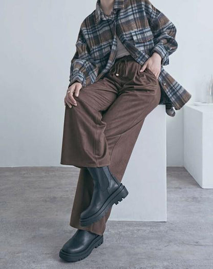 スウェードライクイージーパンツ