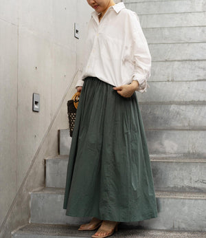 コットンキャンブリックギャザースカート