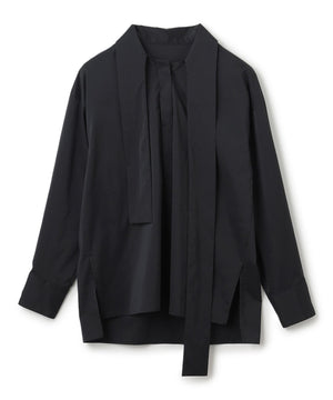 シルクライクタフタ ボウタイブラウス