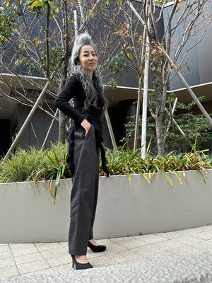 アシンメトリーギャザー デザイントップス