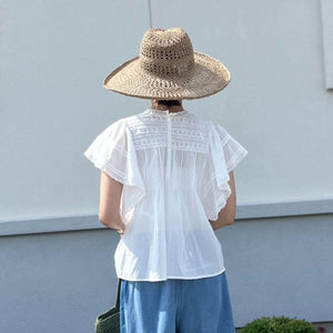 カットワーク刺繍ブラウス