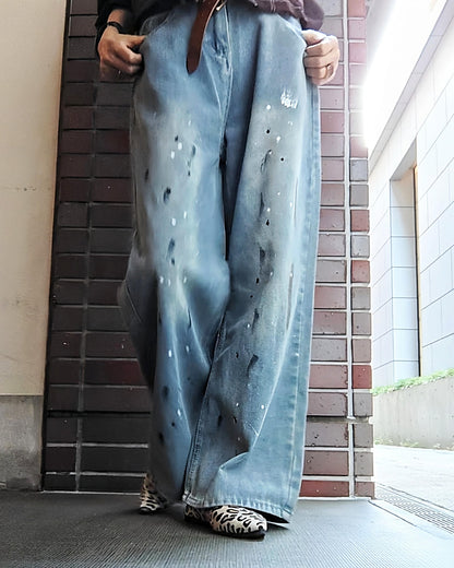 ペイントワイドハンサムデニムパンツ