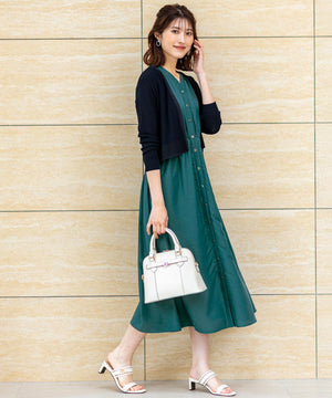 フロントボタンギャザー ワンピース