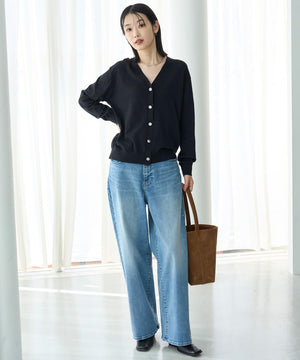 撥水ストレッチ ルーズワイドデニム