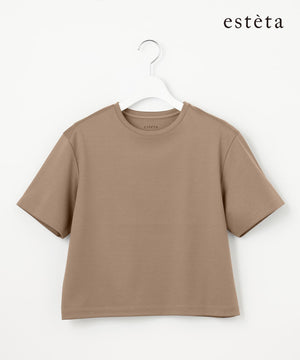 スーピマコットン プレミアムジャージー 半袖クロップド丈Tシャツ