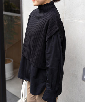 ワイドリブハイネックショートベスト