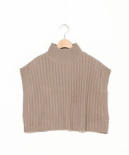 ワイドリブハイネックショートベスト