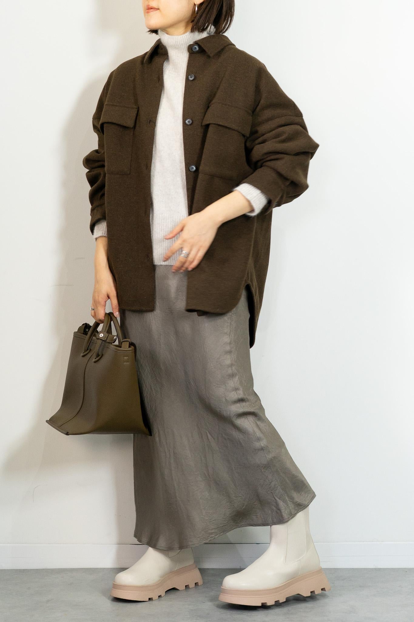 FOX混ボリュームスリーブニット – &DROBE (アンドローブ)