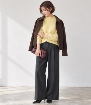 ウールカシミアホールガーメントモックネックニット
