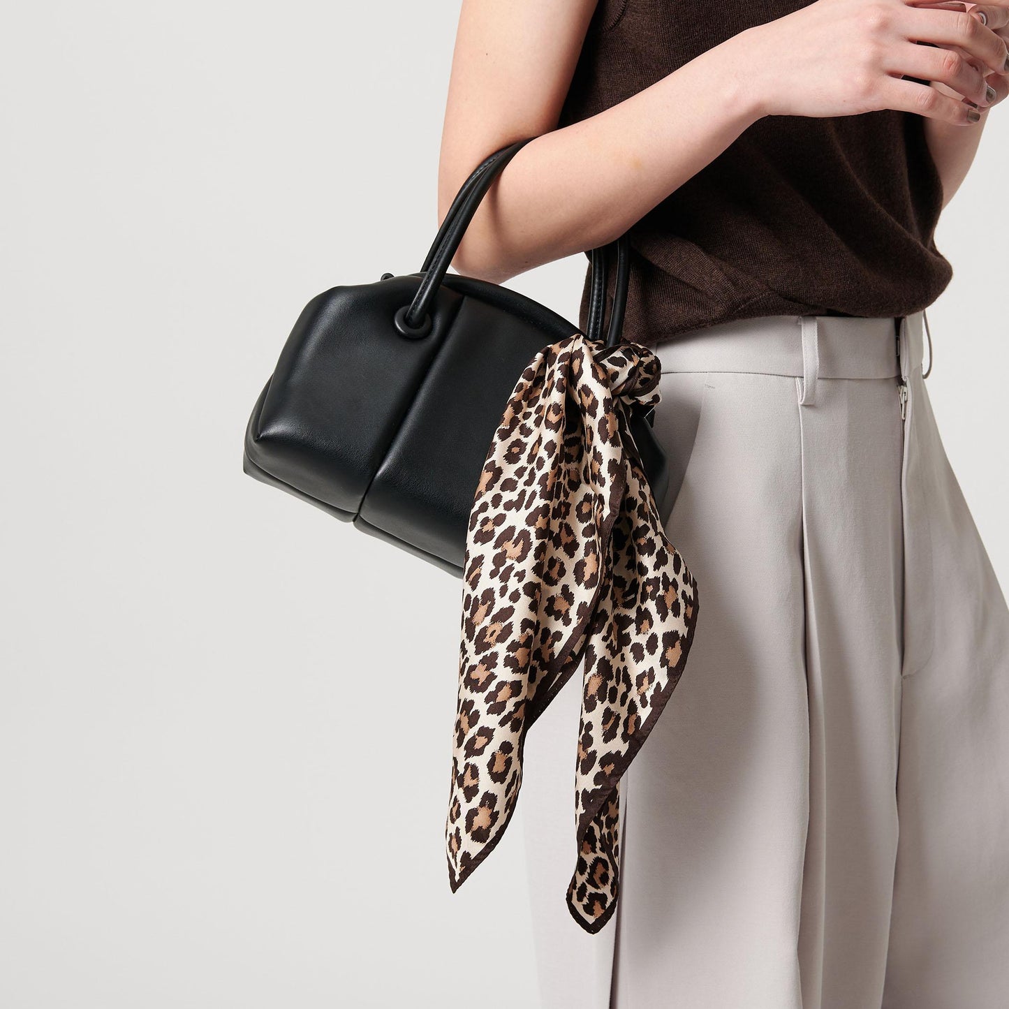 シルク レオパード スカーフ