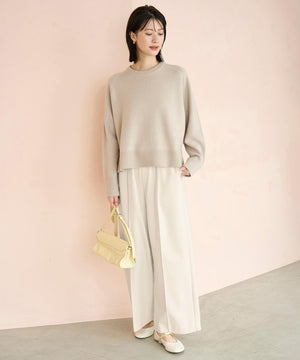 カシミヤブレンド クルーネックニット