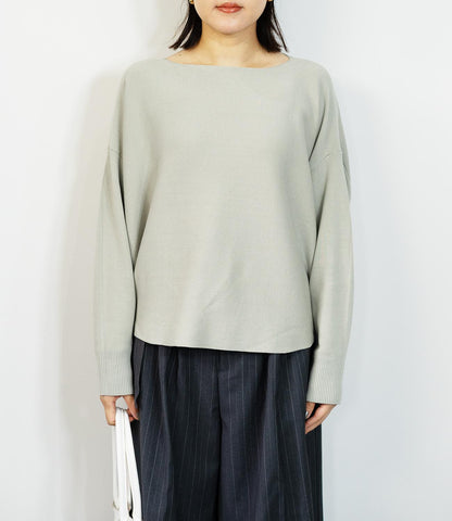 ボートネックコットンニット