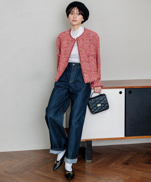 GIOLICA ボタン ツイード ジャケット