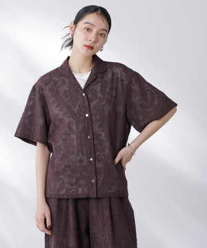 made in india カットワークジャカードシャツ(セットアップ可)