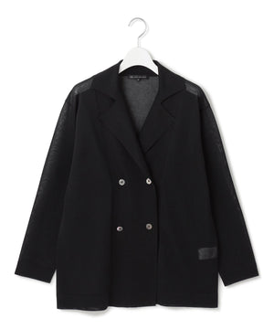 シアー ダブルブレスト ニット ジャケット