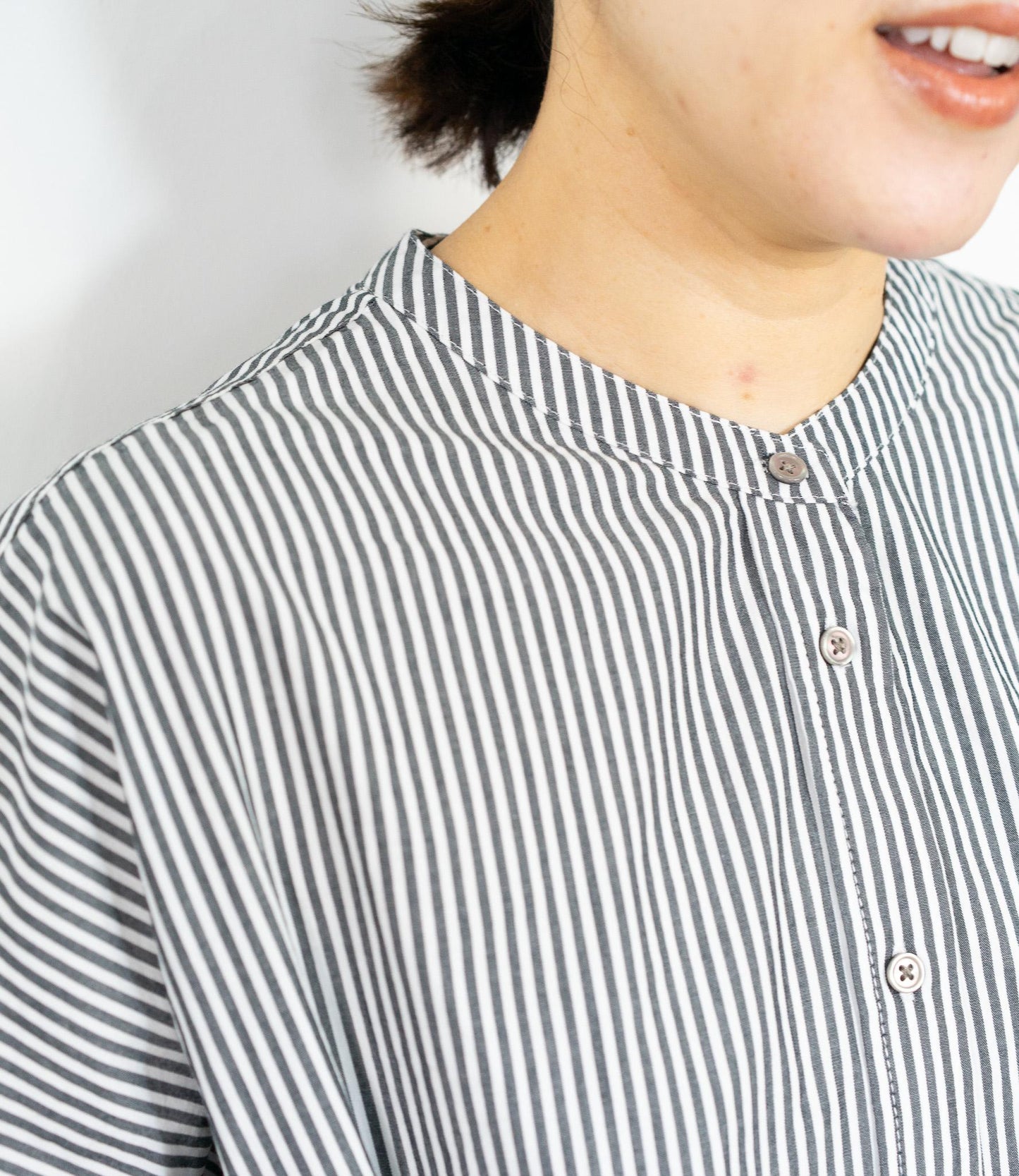 バルーンドロストコットンシャツ