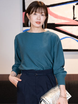 ボートカラーボリュームスリーブニット