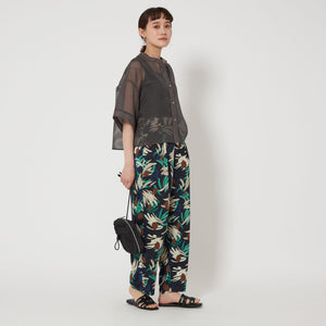 アート フラワー プリント パンツ