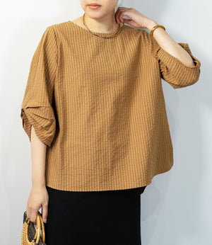 サッカーストライプブラウス