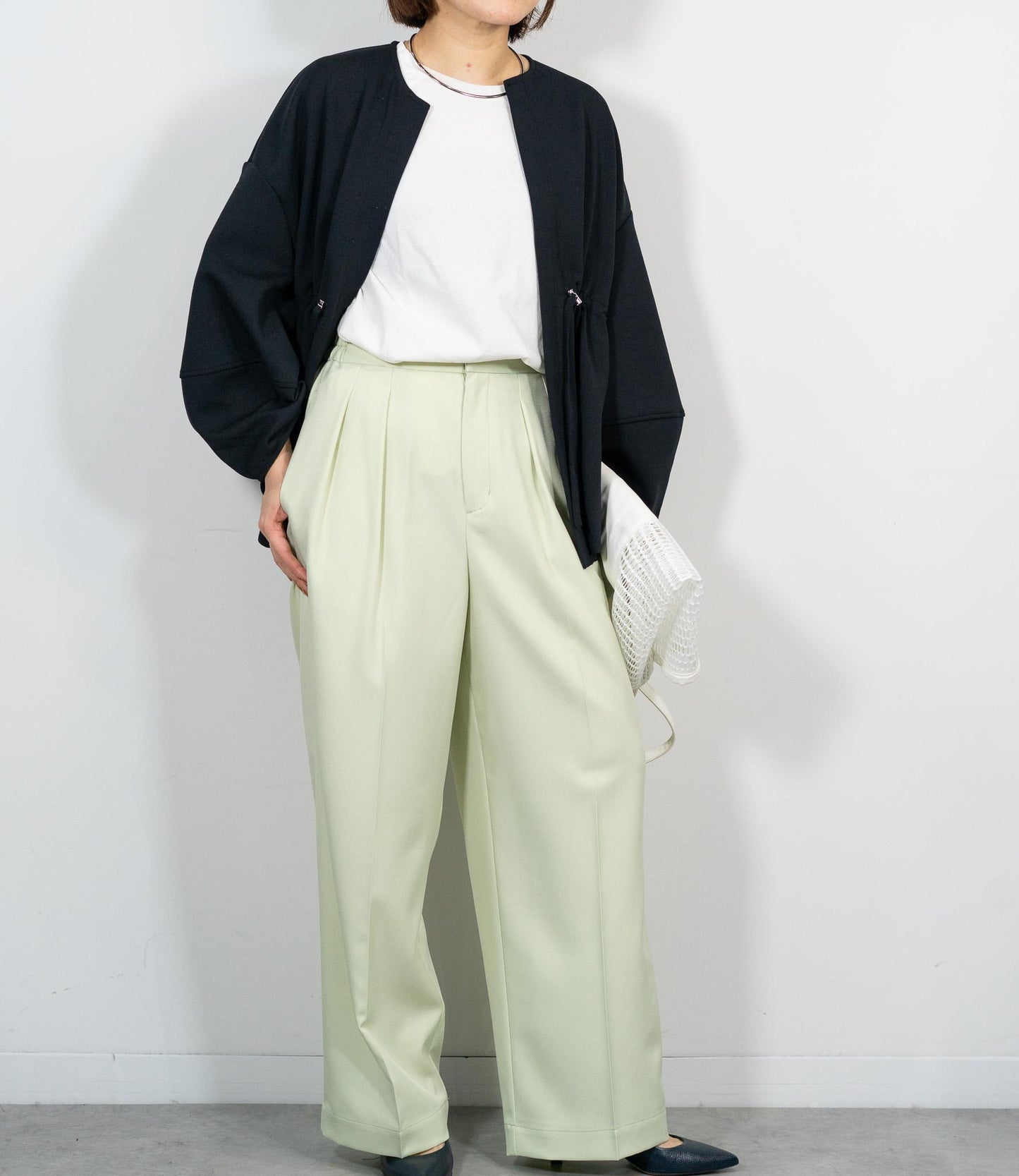 カットジョーゼットウエストマークブルゾン