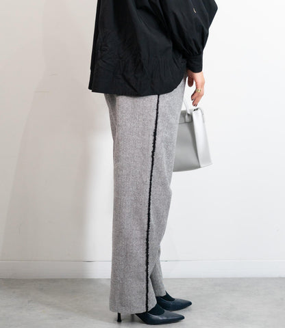 サイドフリンジヘリンボーンパンツ
