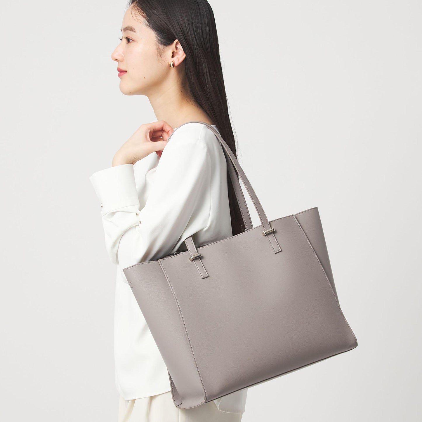 【WEB限定】ワンポイント シンプル トートバッグ（ソフトPCバッグ付） / A4 / 通勤