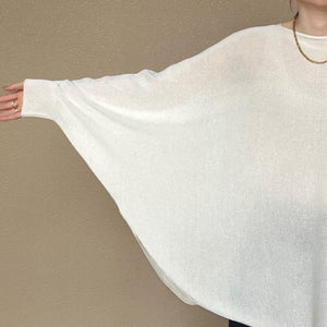 リネンざっくりニットケープ