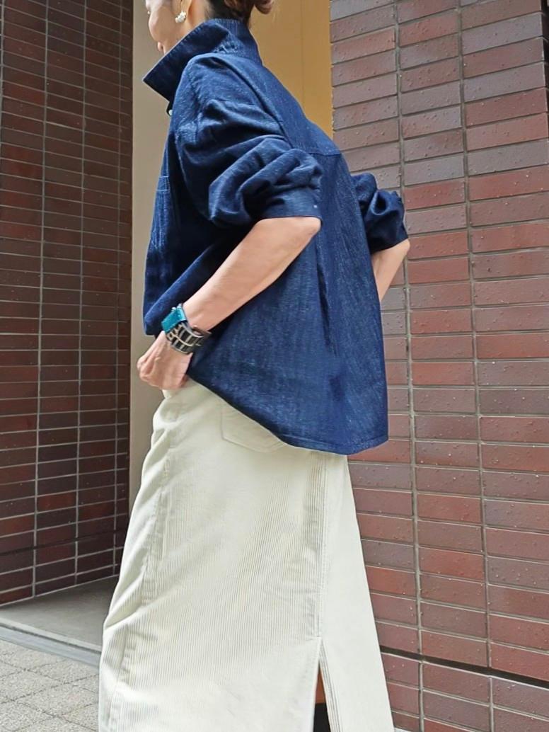 コーデュロイセミフレアスカート