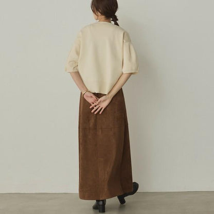 ぽわん5分袖ニットプルオーバー