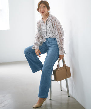 23区DENIM ストレッチ ワイドパンツ