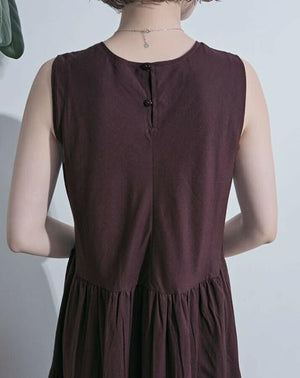 Vネックティアードワンピース