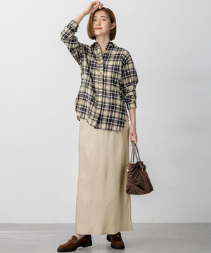 シャーリング チェック シャツ