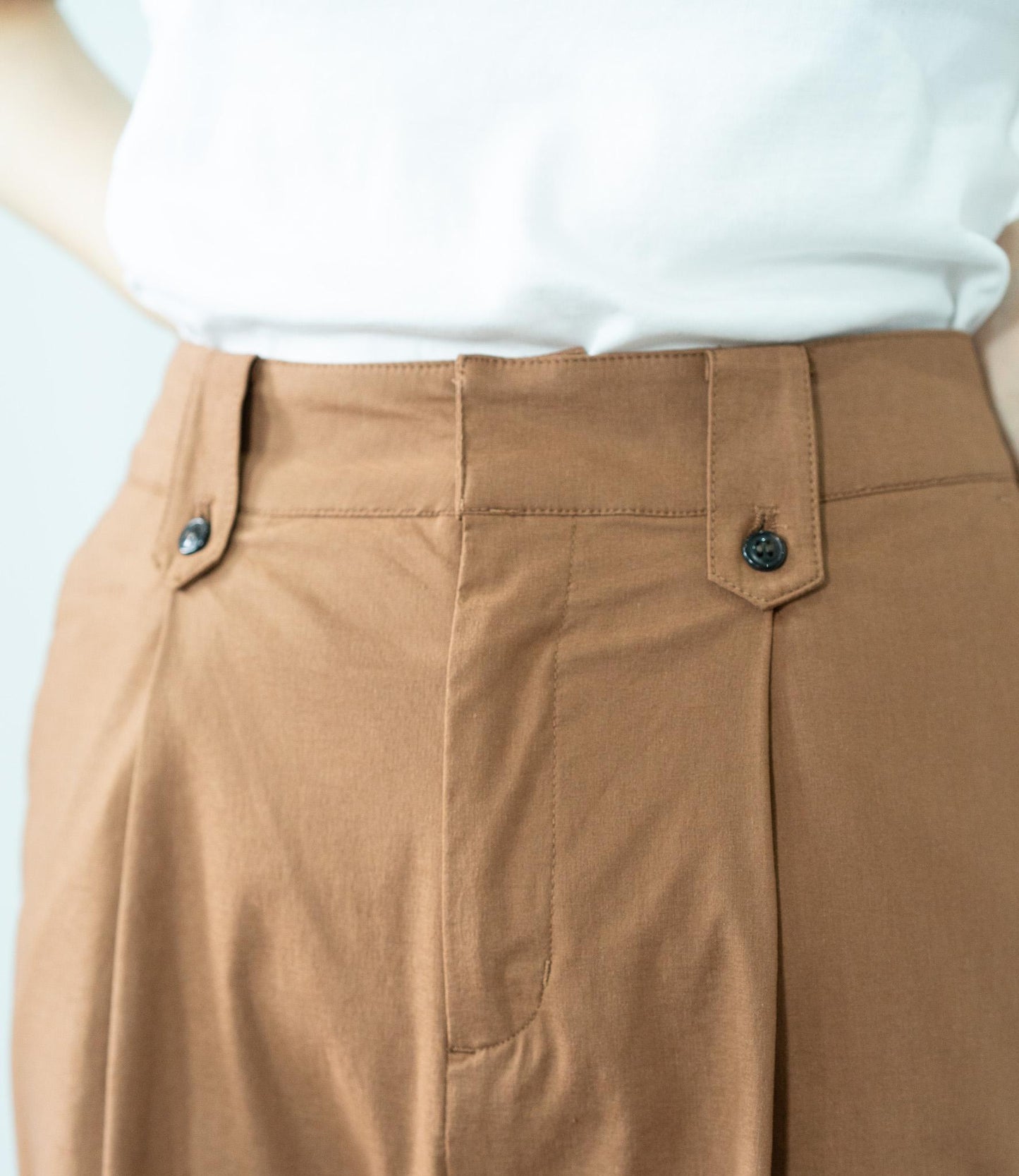 ストレッチリネンストレートパンツ