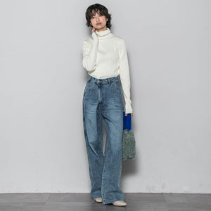 リブタートルニットプルオーバー≪手洗い可能≫