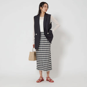 リネンライク ジレ -マシンウォッシャブル・ストレッチ-