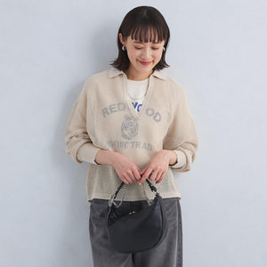 メッシュ スキッパー ニット プルオーバー -ウォッシャブル-