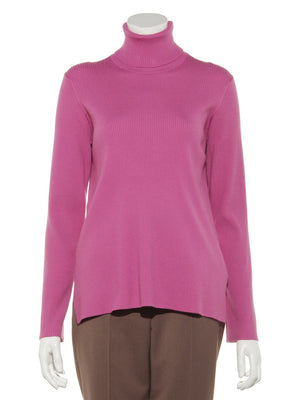 サイドスリットリブタートルニット