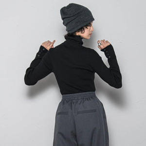 リブタートルニットプルオーバー≪手洗い可能≫