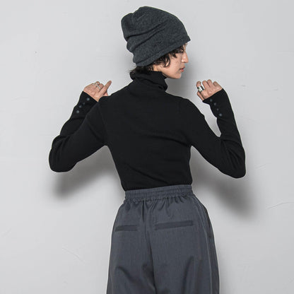 リブタートルニットプルオーバー≪手洗い可能≫