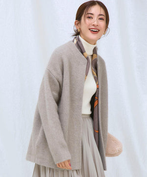 ラクーンブレンドダブルフェイス ニット アウター