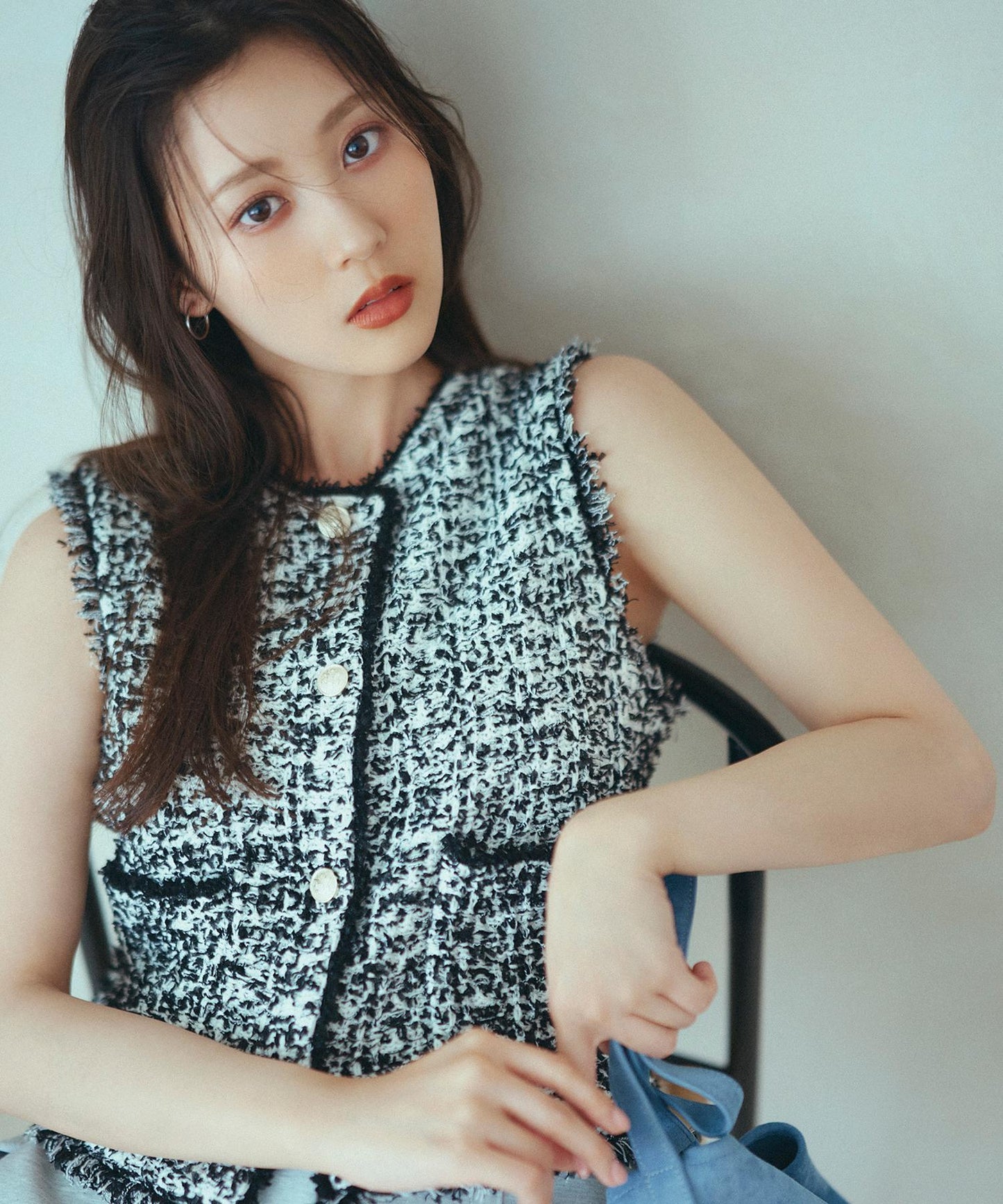 ツイーディーニットジレ