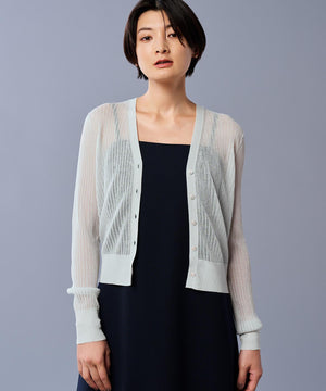シアー リブ ニット カーディガン（uncrave STANDARD）
