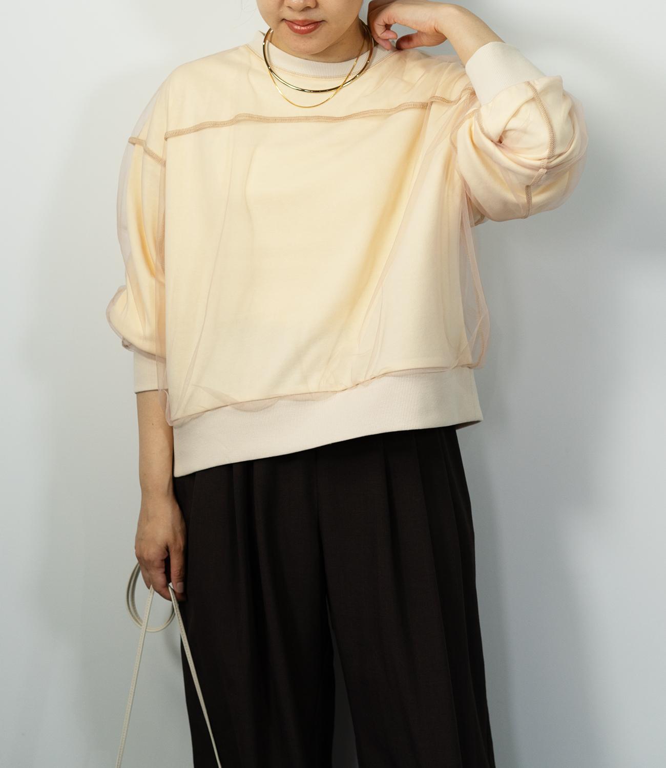 チュールレイヤードカットソー