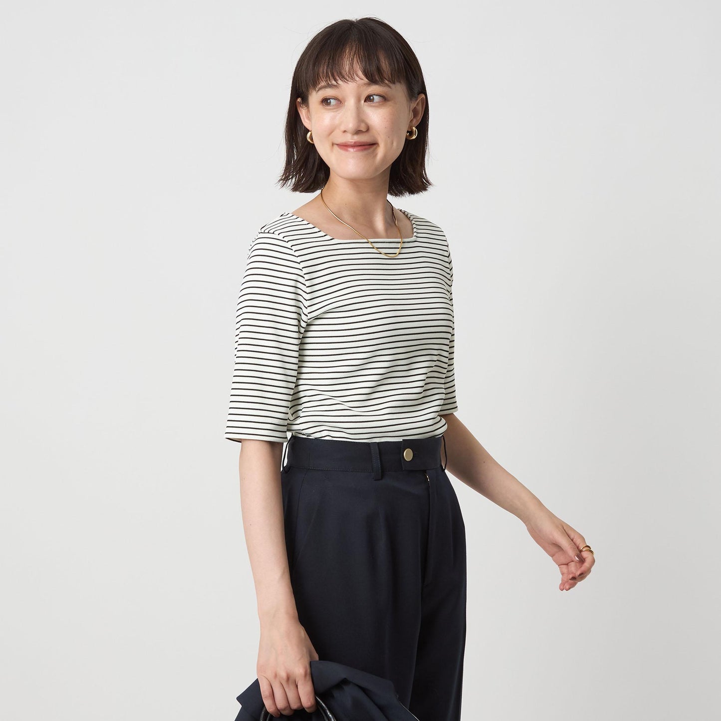 ニットライク スクエアネック カットソー