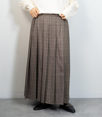 グレンチェックプリーツスカート