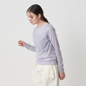 コットンナイロン天竺 シアー クルーネック Tシャツ