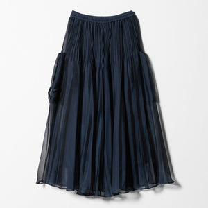 シャンブレー オーガンザ ポケット スカート