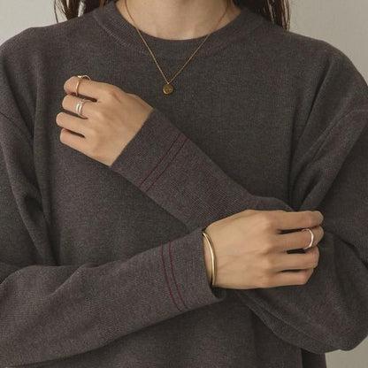 バイカラーストレートニットワンピース