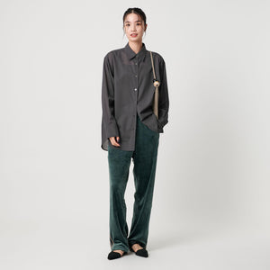 シアー レギュラーカラー ソリッドシャツ