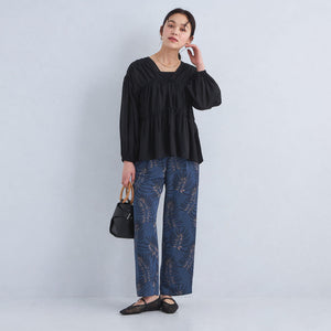 アート ボタニカル プリント パンツ